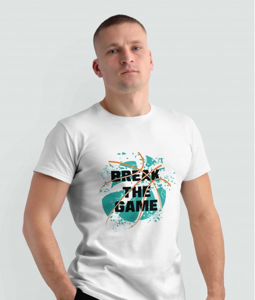 Мъжка тениска с щампа Текст и надписи BREAK THE GAME